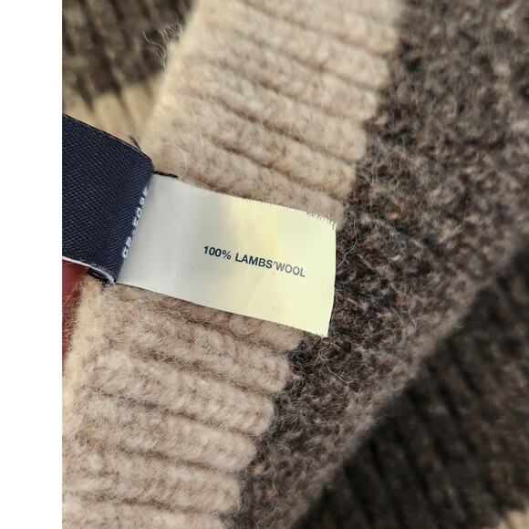 100% Lambswool Gap Old Money Striped Warm Winter Scarf Mens - Picture 5 of 5